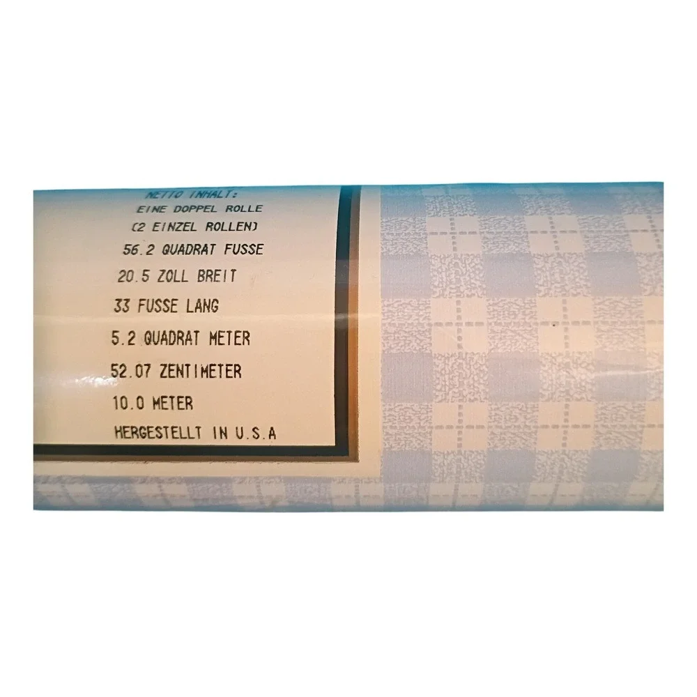 Eisenhart Blue‎ White Gingham Plaid Wallpaper GT02629 Prepasted Double Roll 33ft